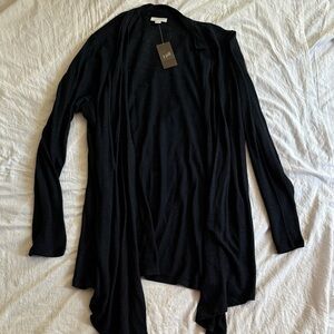 Never Worn J Jill Love Linen Navy Blue Open Front Drape Cardigan